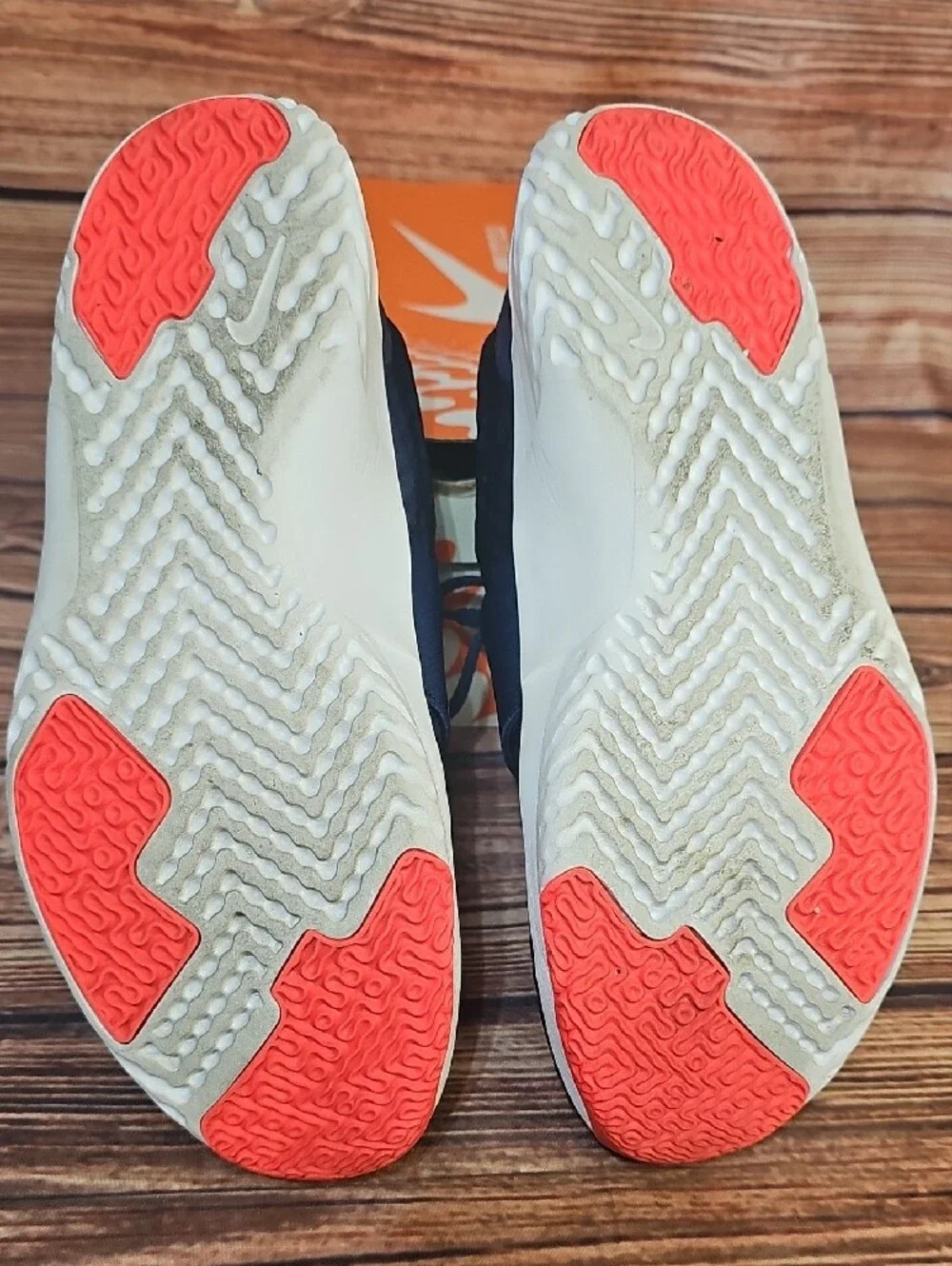 Nike Womens Navy and Coral Athletic Sneakers